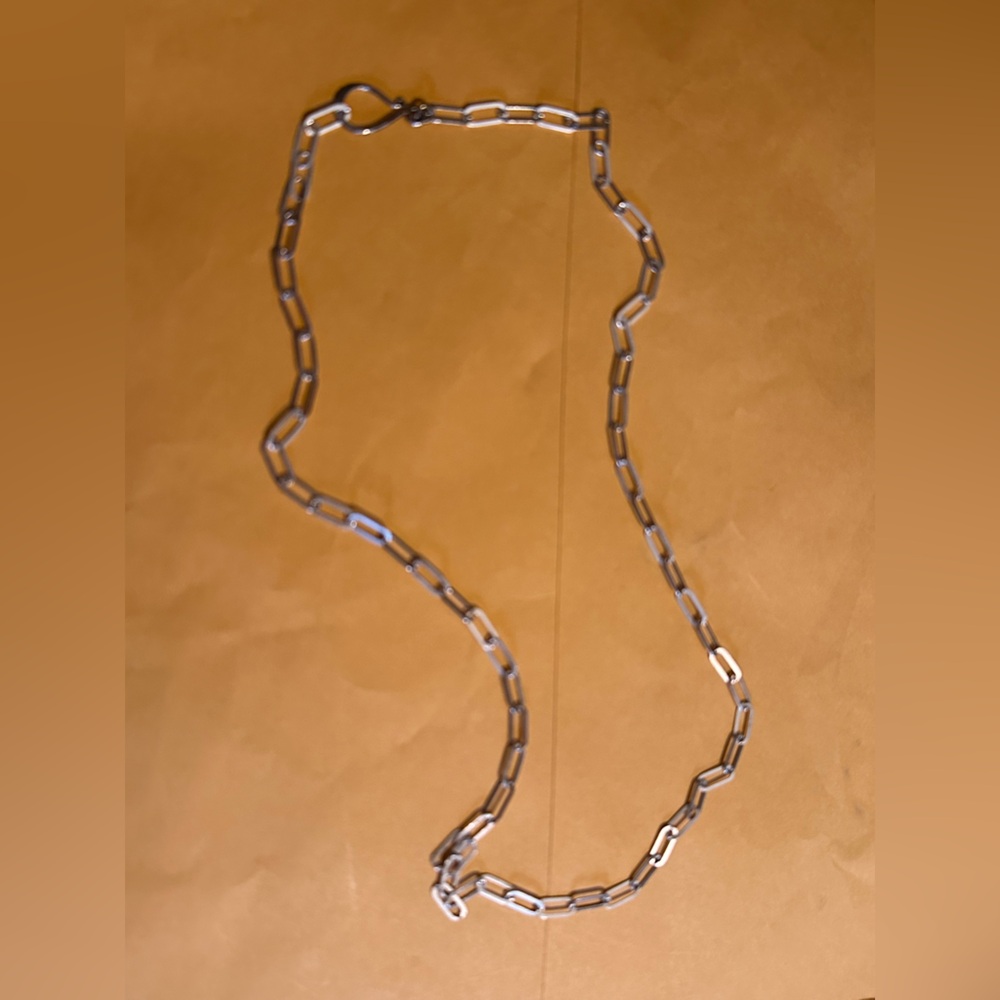 Sterling silver paper clip necklace, 20” made by Elementality, Asheville,N.C.